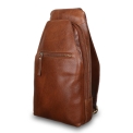Кожаный однолямочный рюкзак коричневого цвета Ashwood Leather M-53 Tan. Вид 2.